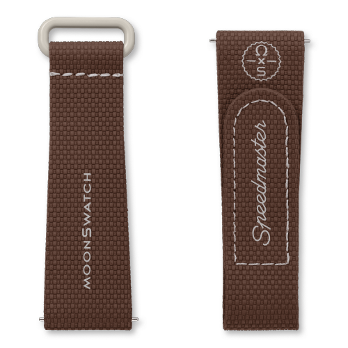 MOONSWATCH橡胶表带 棕/米白,BIOCERAMIC MOONSWATCH,￥340