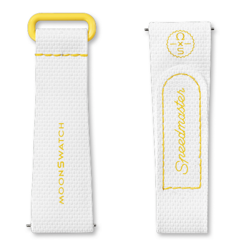MOONSWATCH橡胶表带 白/黄,BIOCERAMIC MOONSWATCH,￥340